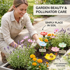 🌼Flower-Shaped Bee & Butterfly Watering Stations – Set of 5 Garden Pollinator Cups