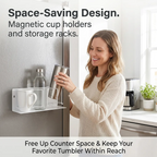 🥤 Magnetic cup holders and storage racks