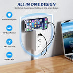 🔌 Adjustable 180° Rotating Outlet Extender with USB-C & USB-A Ports