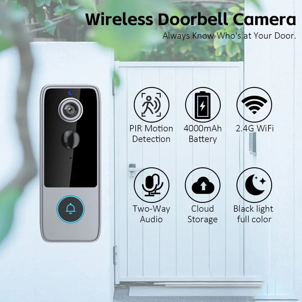 M20 Wireless Video Doorbell Camera with Motion Alerts, Two-Way Talk & Indoor Chime