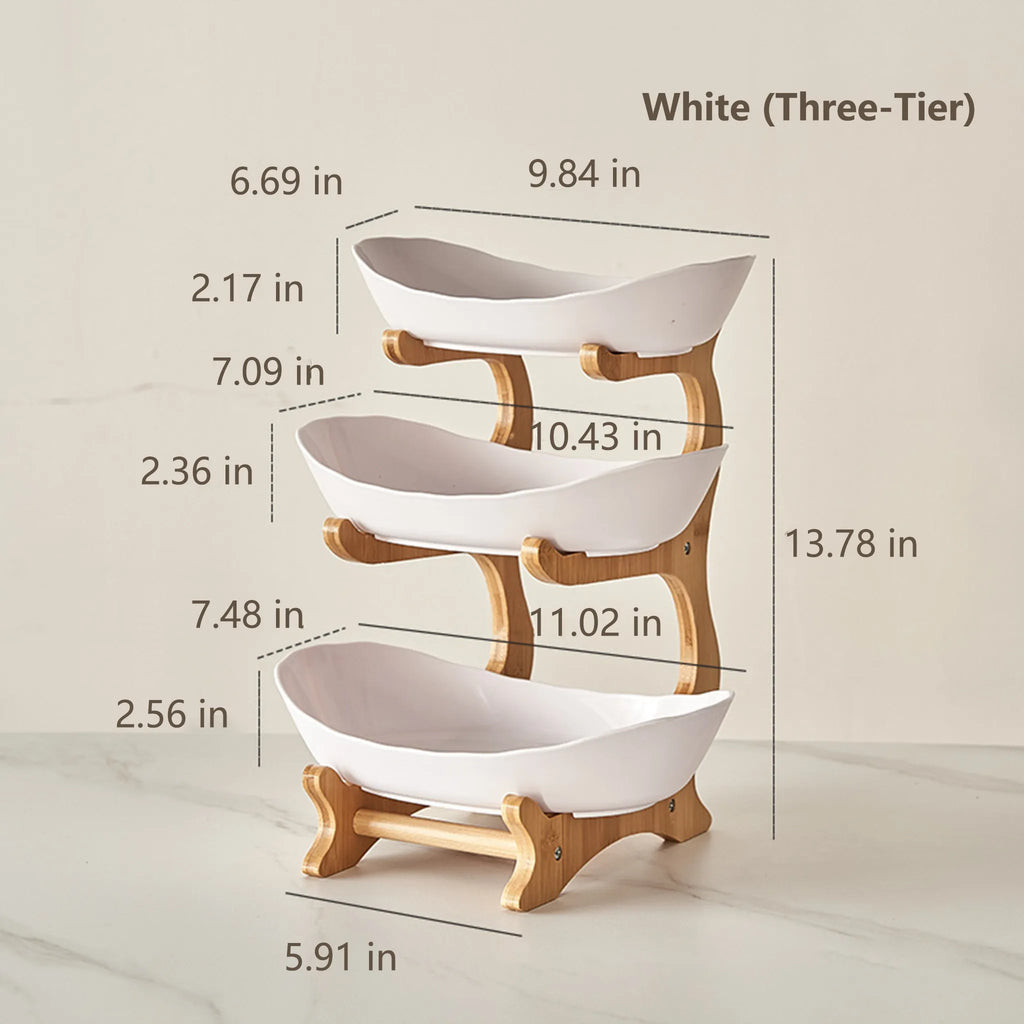 🍓2-Tier / 3-Tier Fruit Basket, Countertop Fruit Bowl(Includes Stand