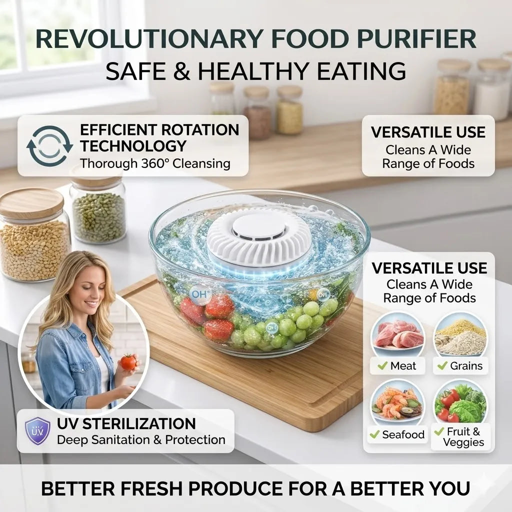 🥬 Fruit & Vegetable Washer – Chemical-Free, Removes Pesticides & Bacteria Instantly