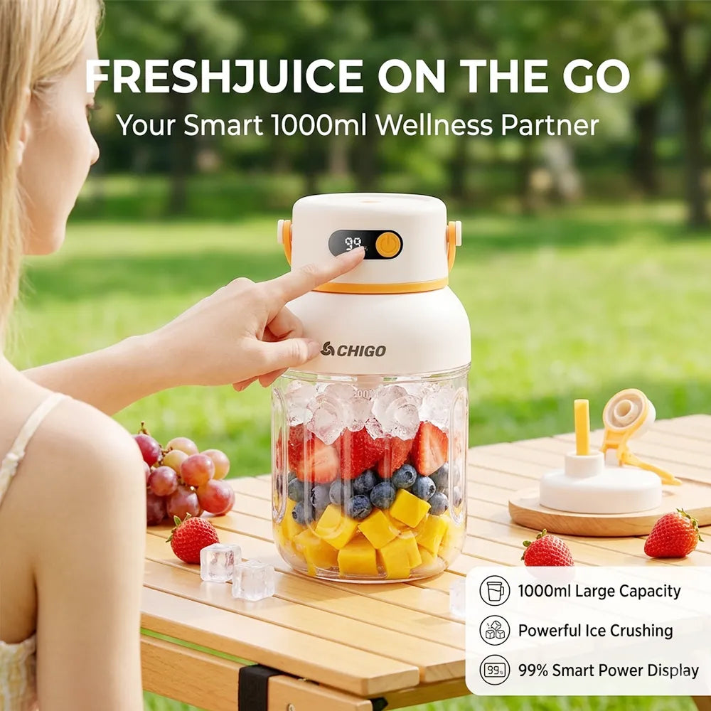 Portable Electric Juicer Cup with zero cord hassle 🥤: Drink fresh nutrient-rich smoothies without struggling with heavy blenders 🍓