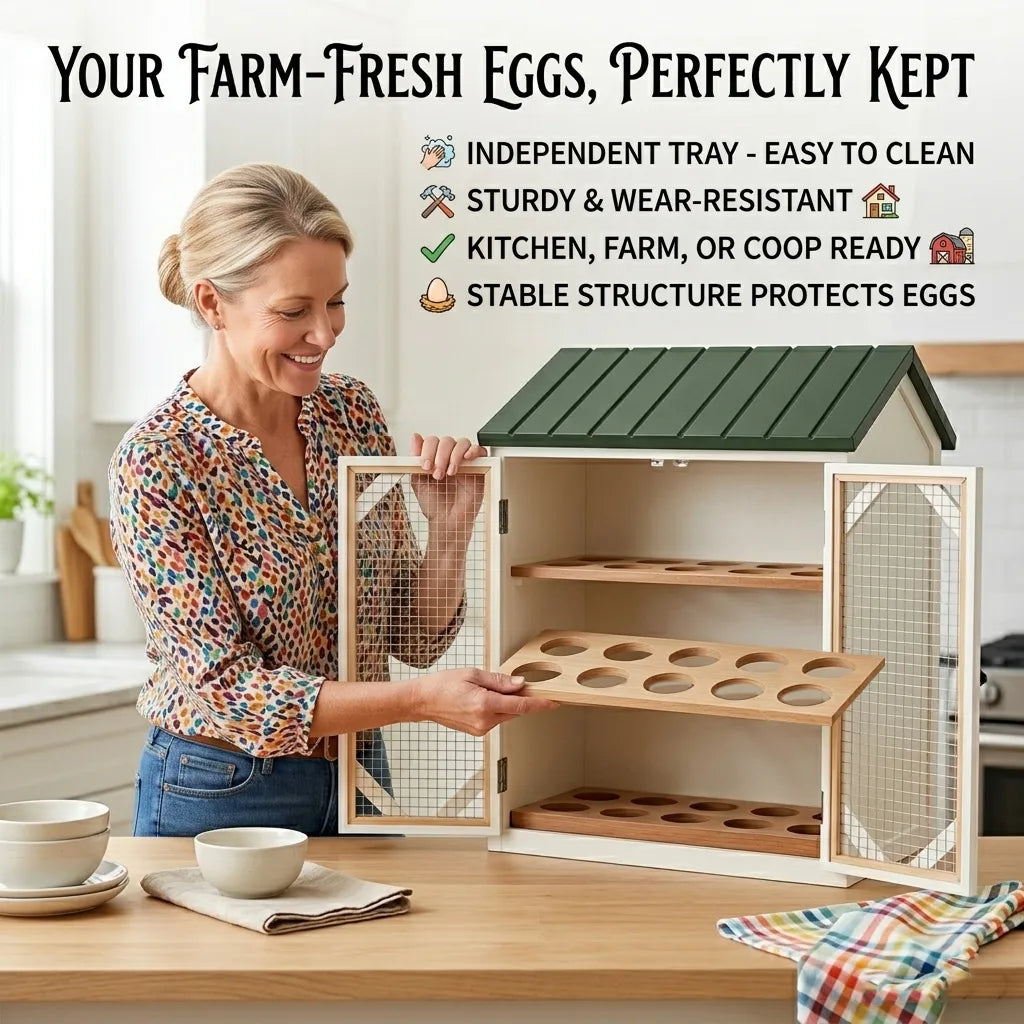 🥚 13” Rustic Chicken Coop Egg Holder