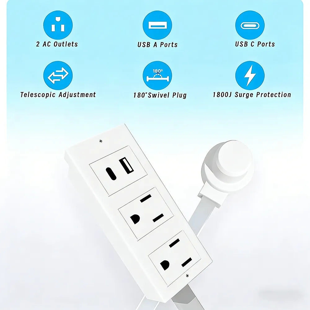 🔌 Extendable Power Outlet – Reach Power Anywhere, Instantly