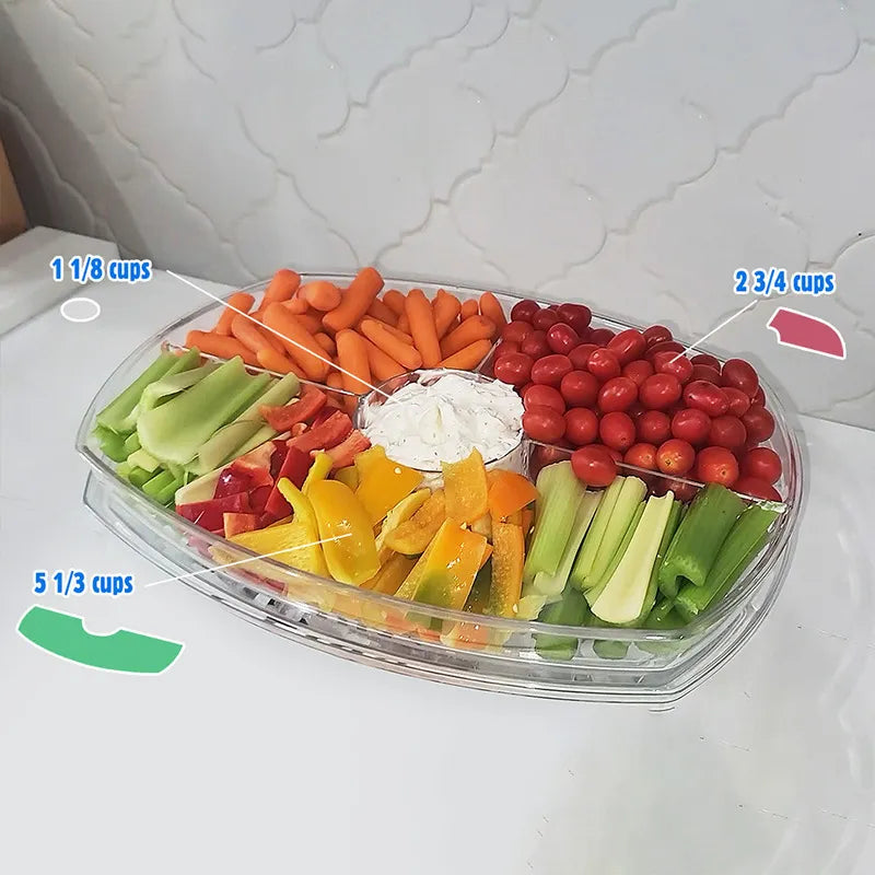 ❄️ 15-Inch Refrigerated Party Serving Tray with Lid
