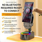 Wireless Induction Audio Bluetooth Speaker 5in1 Phone Holder