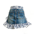 👖 Vintage Denim Ruffle Apron