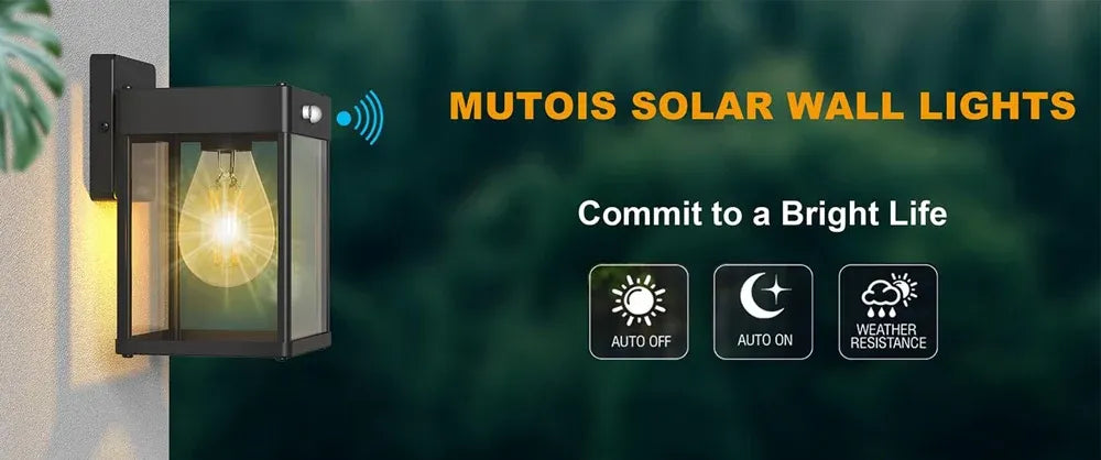 Solar-Powered Outdoor Wall Light with Motion Sensor