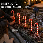5-Piece Solar Candy Cane Pathway Lights