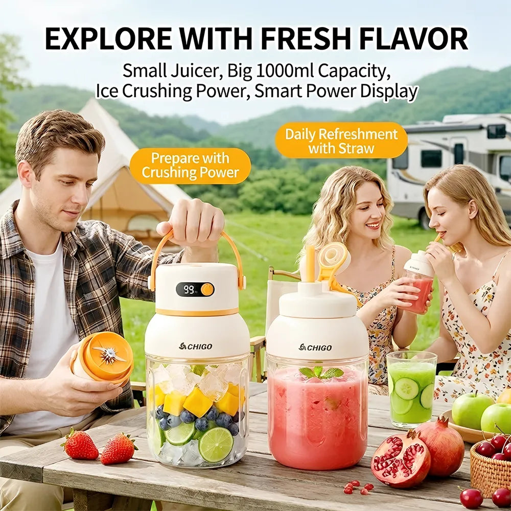 Portable Electric Juicer Cup with zero cord hassle 🥤: Drink fresh nutrient-rich smoothies without struggling with heavy blenders 🍓