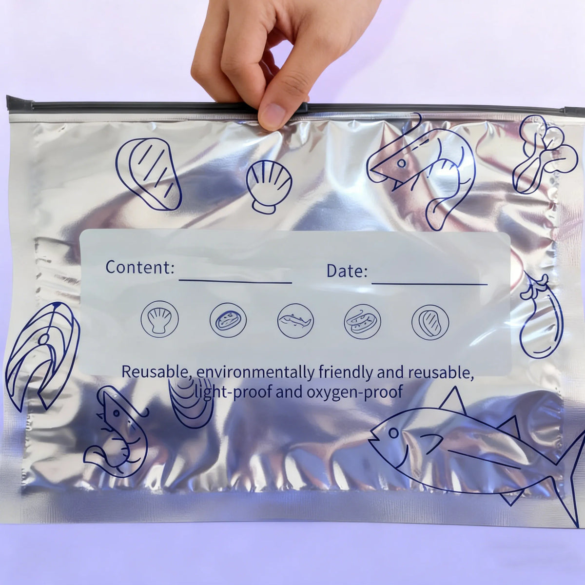 🥗 Reusable Aluminum Foil Sealable Storage Bags