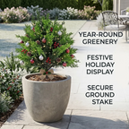 🌲 Artificial Evergreen Pine Tree Décor Kit with Ground Stakes-16.14in
