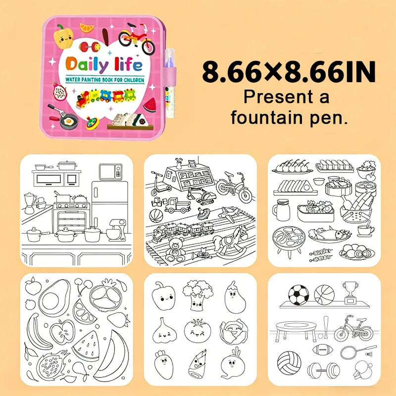 🎨 Toddler Watercolor Coloring & Doodle Book - A Fun, Mess-Free Creative Activity new！