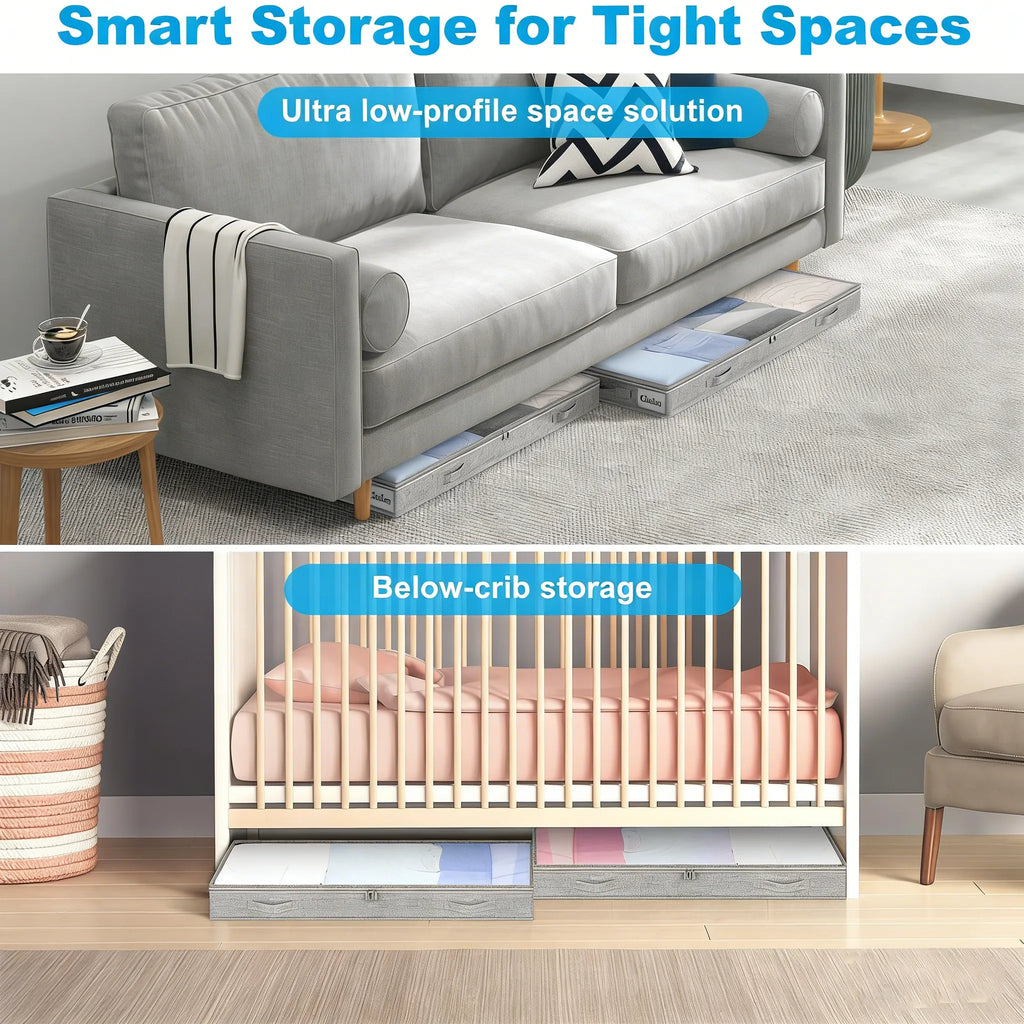🛏️ Low Profile Under Bed Storage Containers