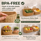 🧺 Handwoven-Style Wall Hanging Baskets – 2-Pack, Boho Storage for Any Room