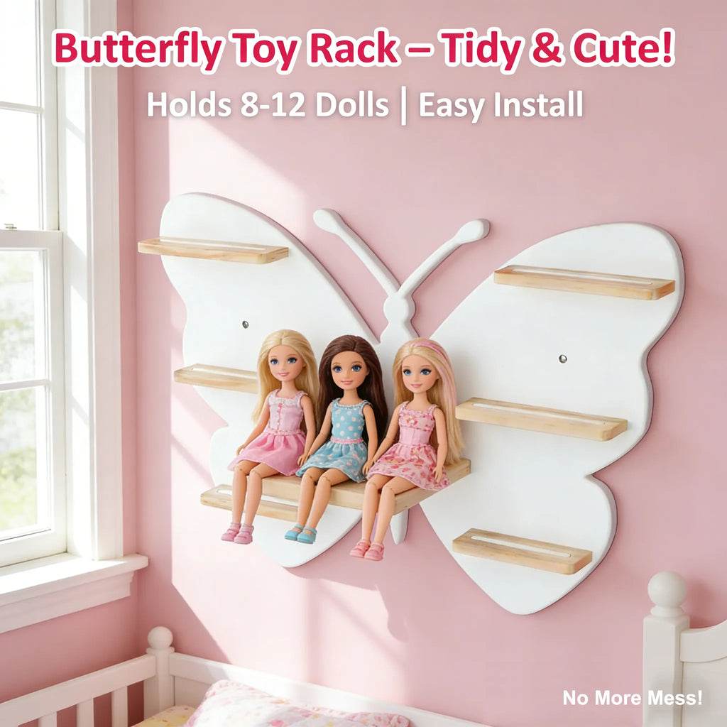 🦋 Butterfly-Shaped Storage Rack for Dolls & Players