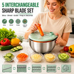 🥗 Multifunctional Stainless Steel Salad Spinner & Veggie Prep
