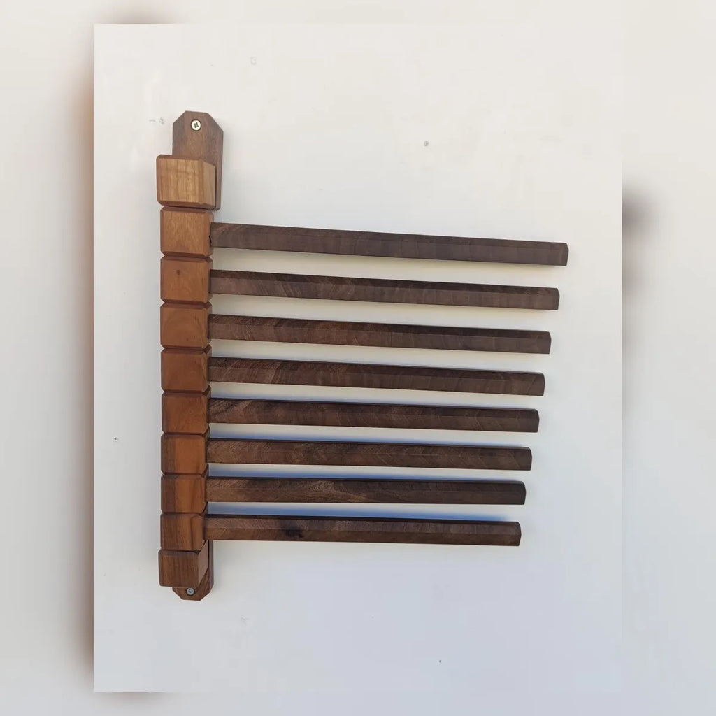 Space-Saving Swivel Solid Wood Trouser Rack