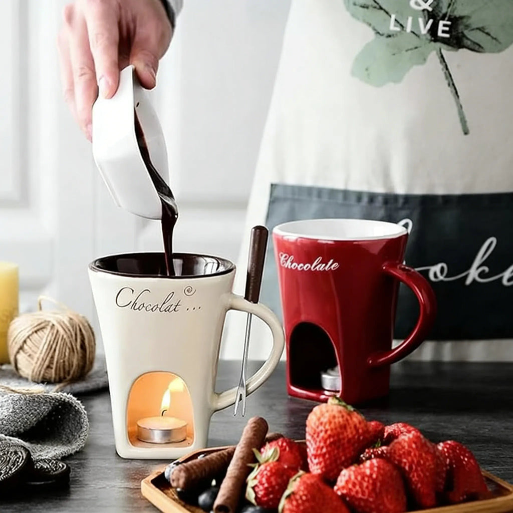 🍫 Chocolate Fondue Mug with Fork