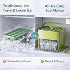 Compact Ice Cube Tray with Lid & Bin❄️✨
