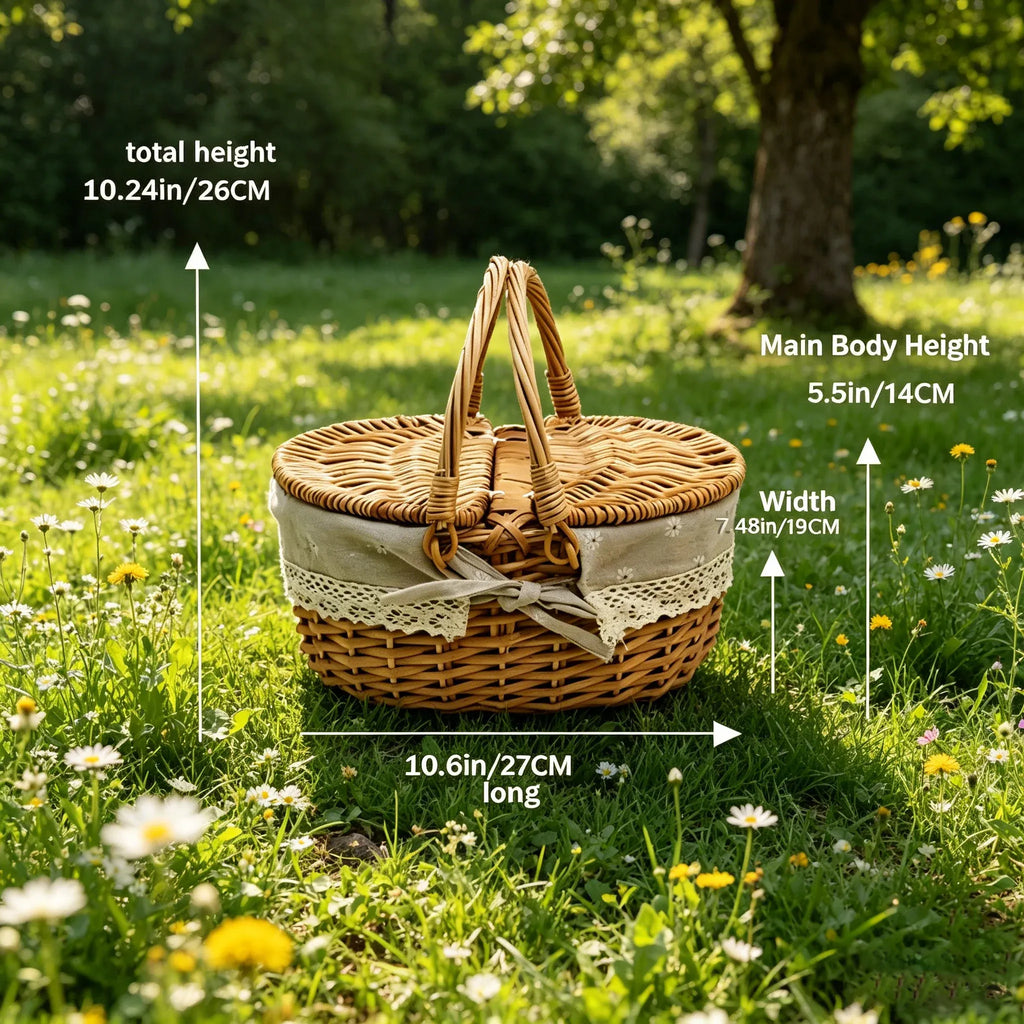 🧺 Handwoven Picnic Basket 🍎