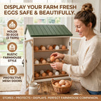 🥚 13” Rustic Chicken Coop Egg Holder