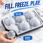 Baseball Ice Ball Mold – 6-Cavity Silicone Tray
