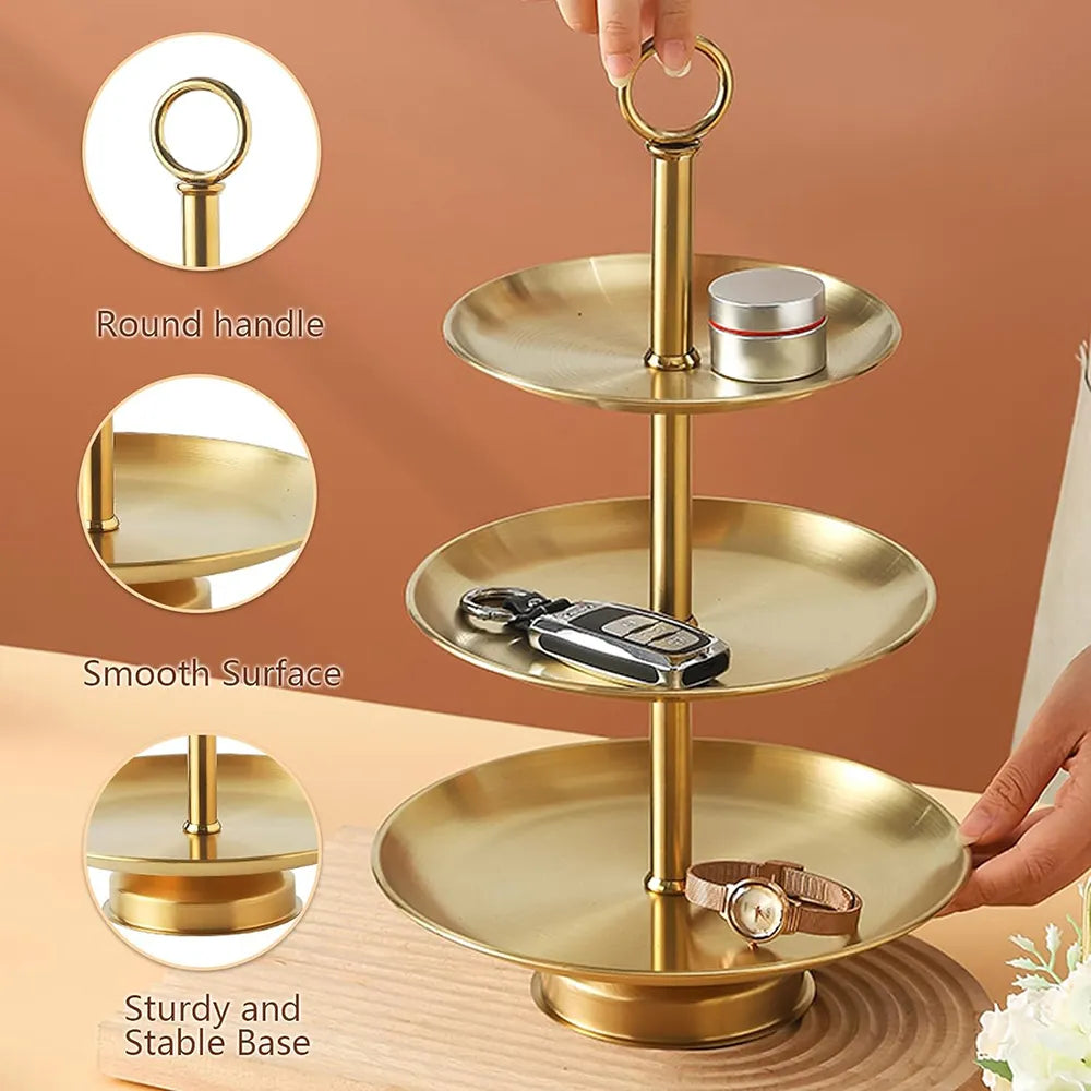 🍰 Elegant 3-Tier Stainless Steel Dessert Stand