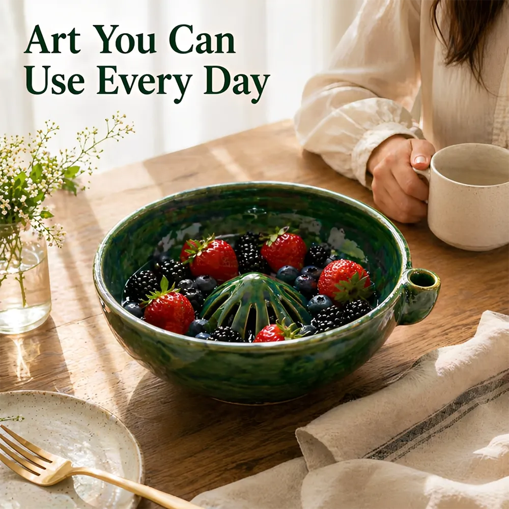 🍇🍓Vortex Berry Strainer Bowl – Gentle Fruit Washing Colander for Kitchen & Dining
