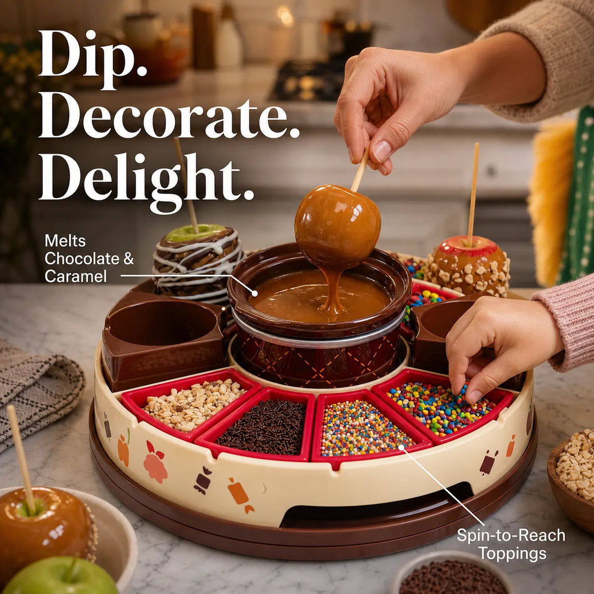 Dip & Decorate Chocolate and Caramel Apple Party Maker