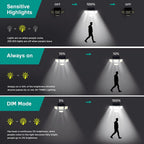 ☀️Motion Sensor Solar Security Light – 3000 Lumens, 210 LEDs, Remote-Controlled, IP65 Waterproof