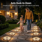 🌙 Solar Ground Lights – 8 LED Outdoor Disk Lights