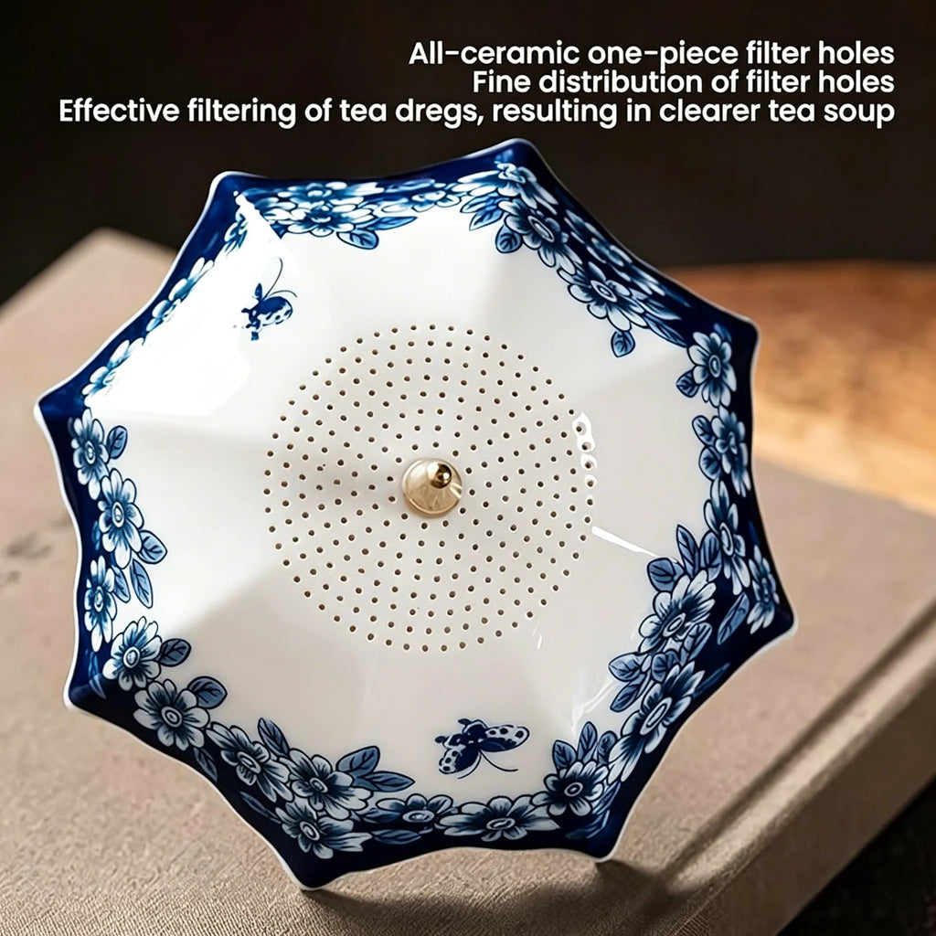 ☂️ Umbrella-Shaped Ceramic Tea Strainer – Elegant Loose Leaf Tea Filter