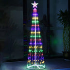 Christmas cone tree lights with star toppers