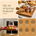 🧩 Acacia Wood Puzzle Charcuterie Board Set