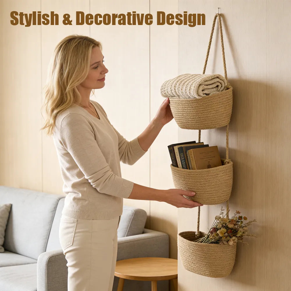 🧺 3-Tier Over-the-Door Hanging Storage Organizer