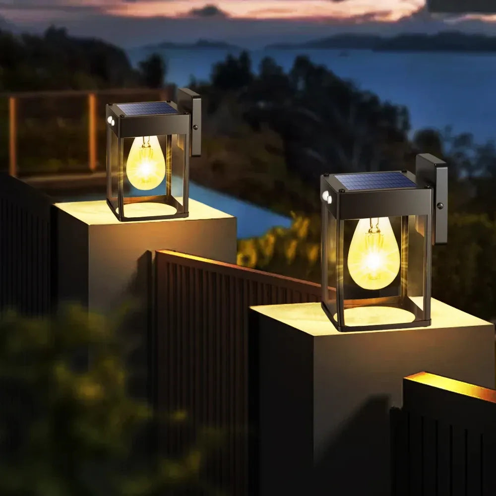 Solar-Powered Outdoor Wall Light with Motion Sensor
