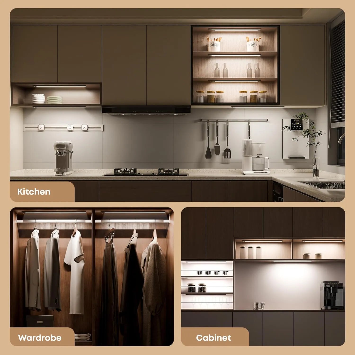 ✨ Under-Cabinet Lighting - Sensor-Activated & Dimmable LED Light