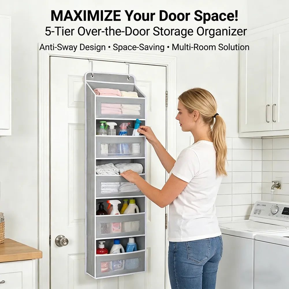 🧺 5-Tier Over-the-Door Hanging Storage Organizer