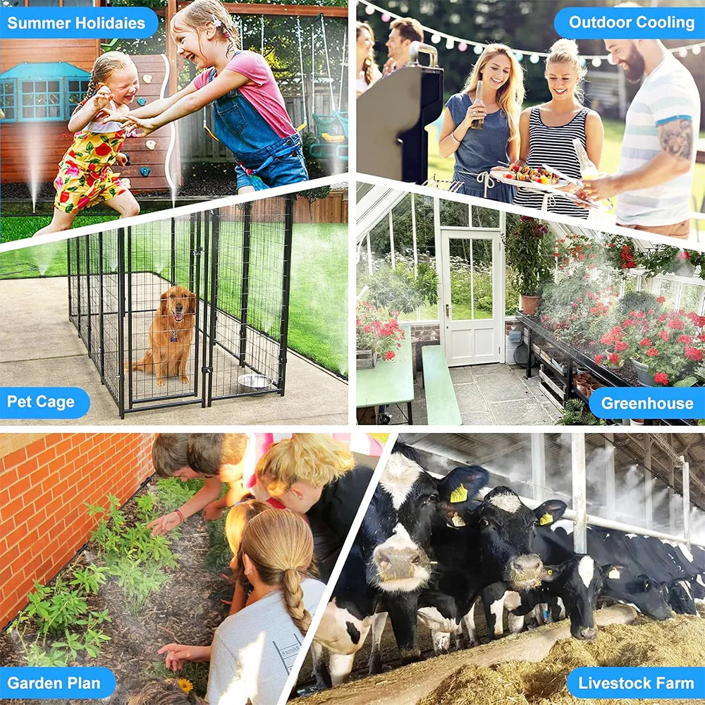 💦☀️Outdoor Spray Cooling System – 75FT DIY Misting Kit for Instant Summer Relief
