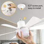 💡 E27 Screw-Base Silent Mini Fan Light,Remote Control
