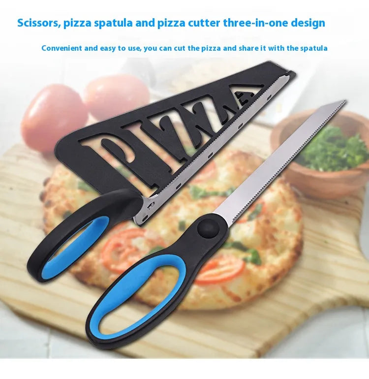 🍕 Stainless Steel Pizza Scissors with Detachable Serving Shovel