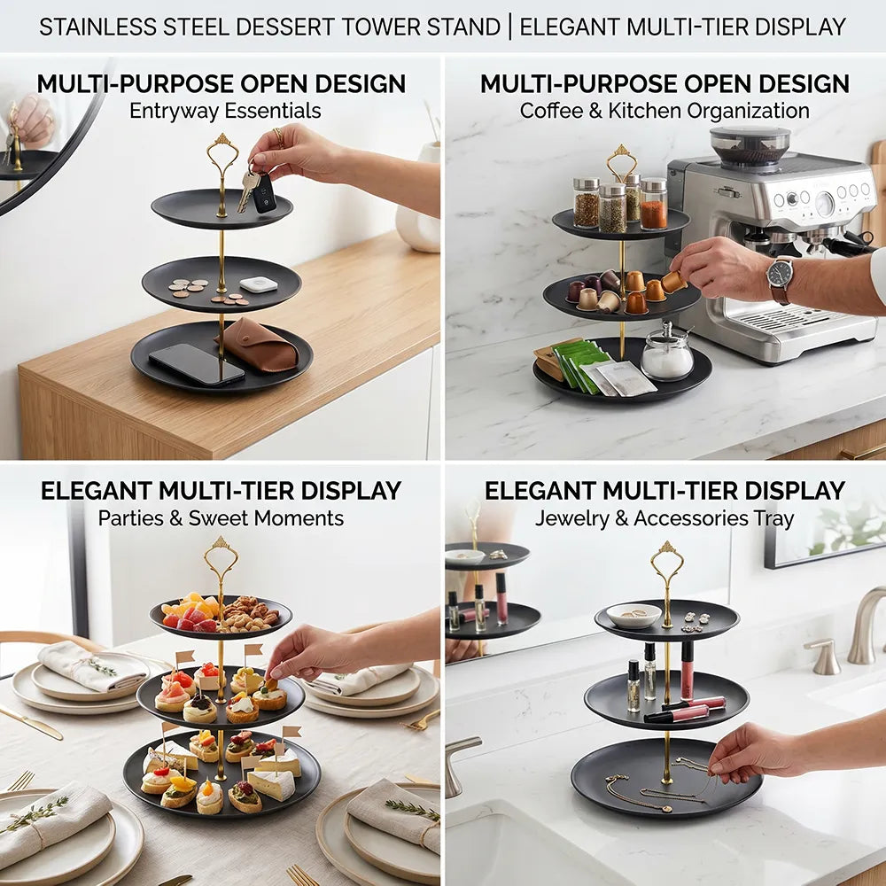 🍰 Stainless Steel Dessert Tower Stand