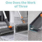 3-in-1 Rotating Floor Scrub Brush with Squeegee