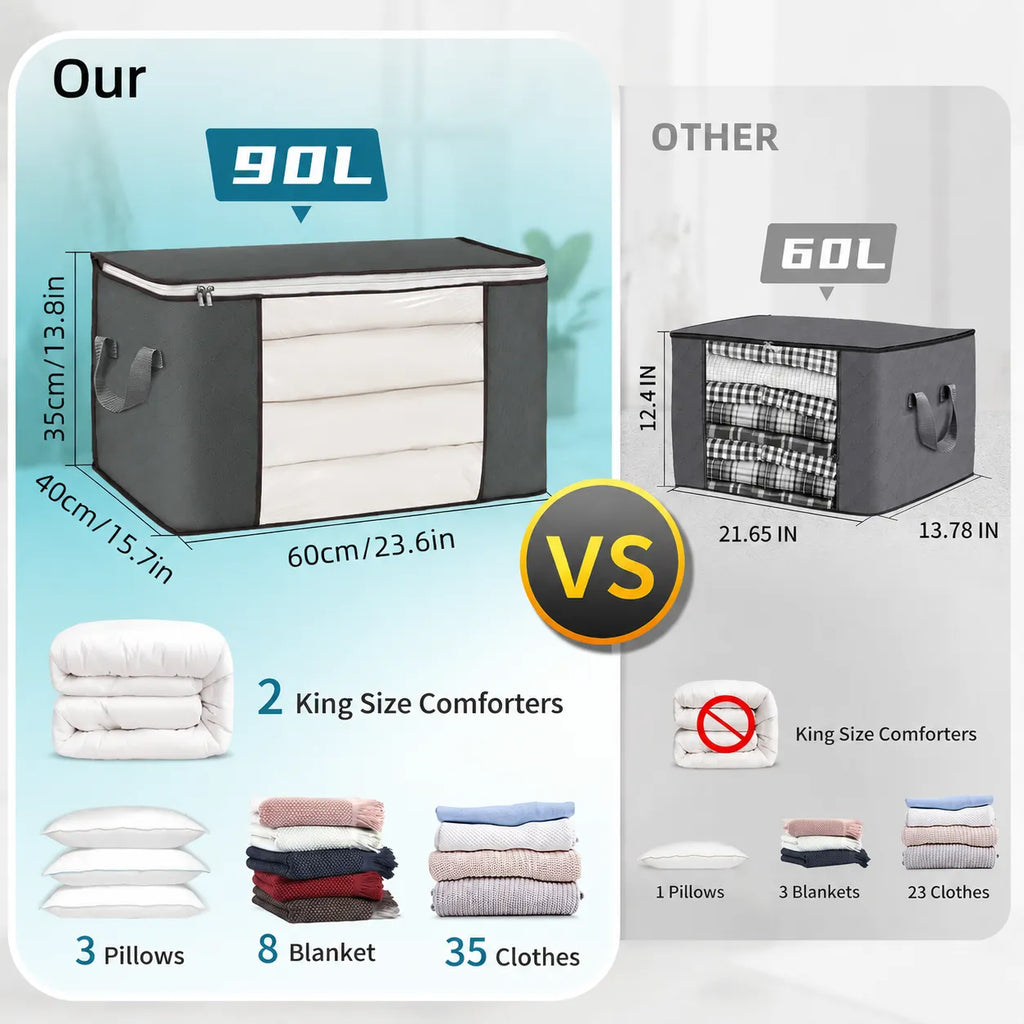 🧺 Extra-Large Foldable Clothing Storage Bags – Keep Your Wardrobe Neat & Organized