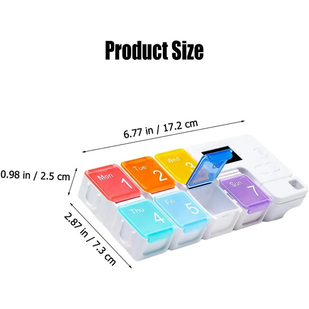 7-Day Pill Organizer with Reminder Alarm