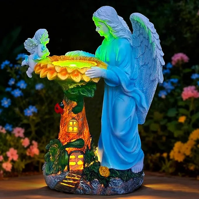 Solar Angel Garden Statue with Color-Changing Lights 👼