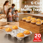 6-Cup Aluminum Muffin Trays - Perfect for Cupcakes and Muffins 🧁