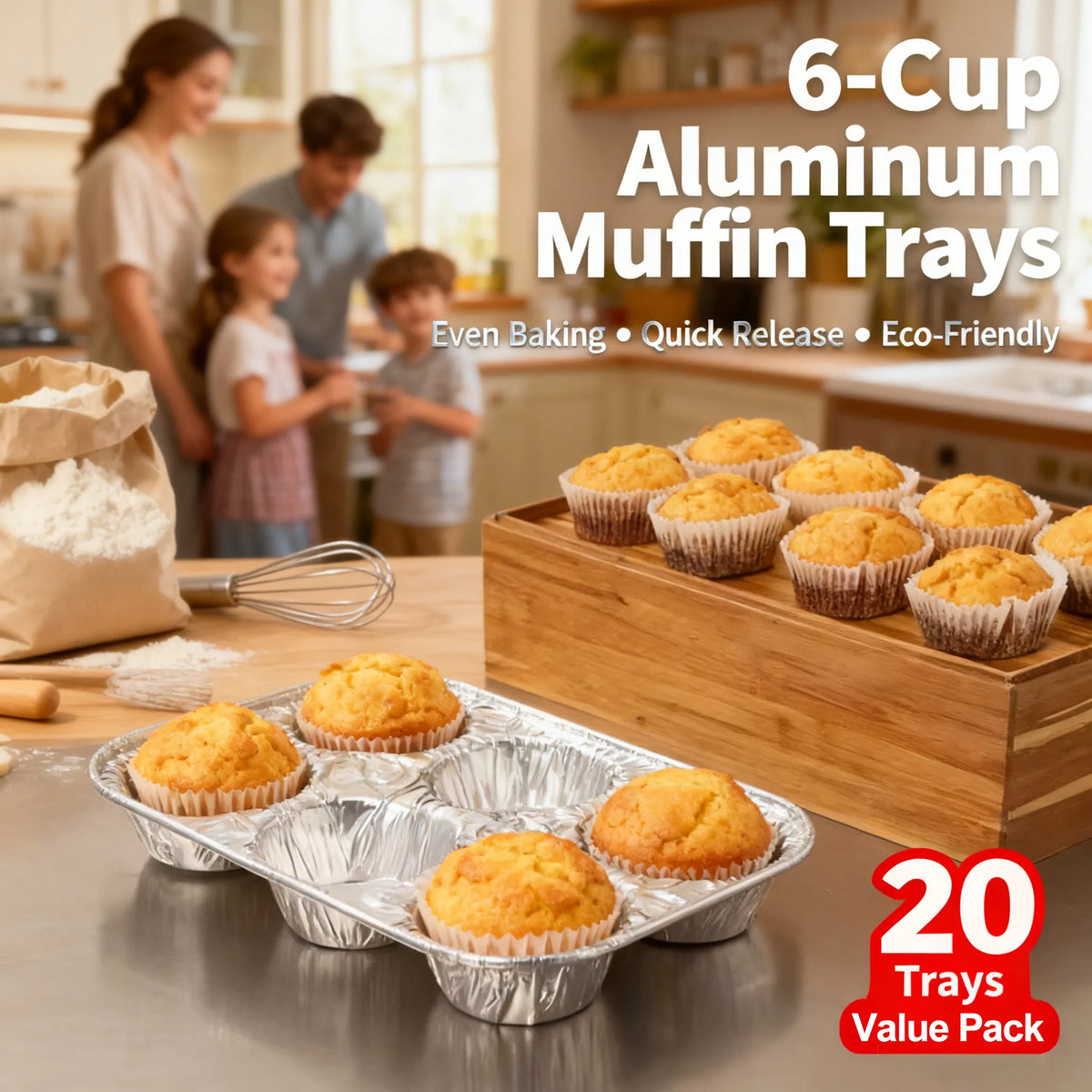 6-Cup Aluminum Muffin Trays - Perfect for Cupcakes and Muffins 🧁